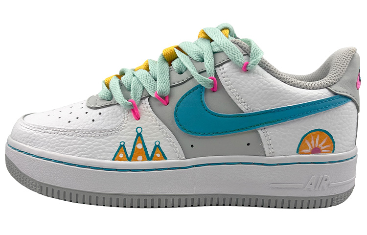 

Кроссовки Nike Air Force 1 Skateboarding Shoes Women's Low-top Yellow/Blue/Orange, белый