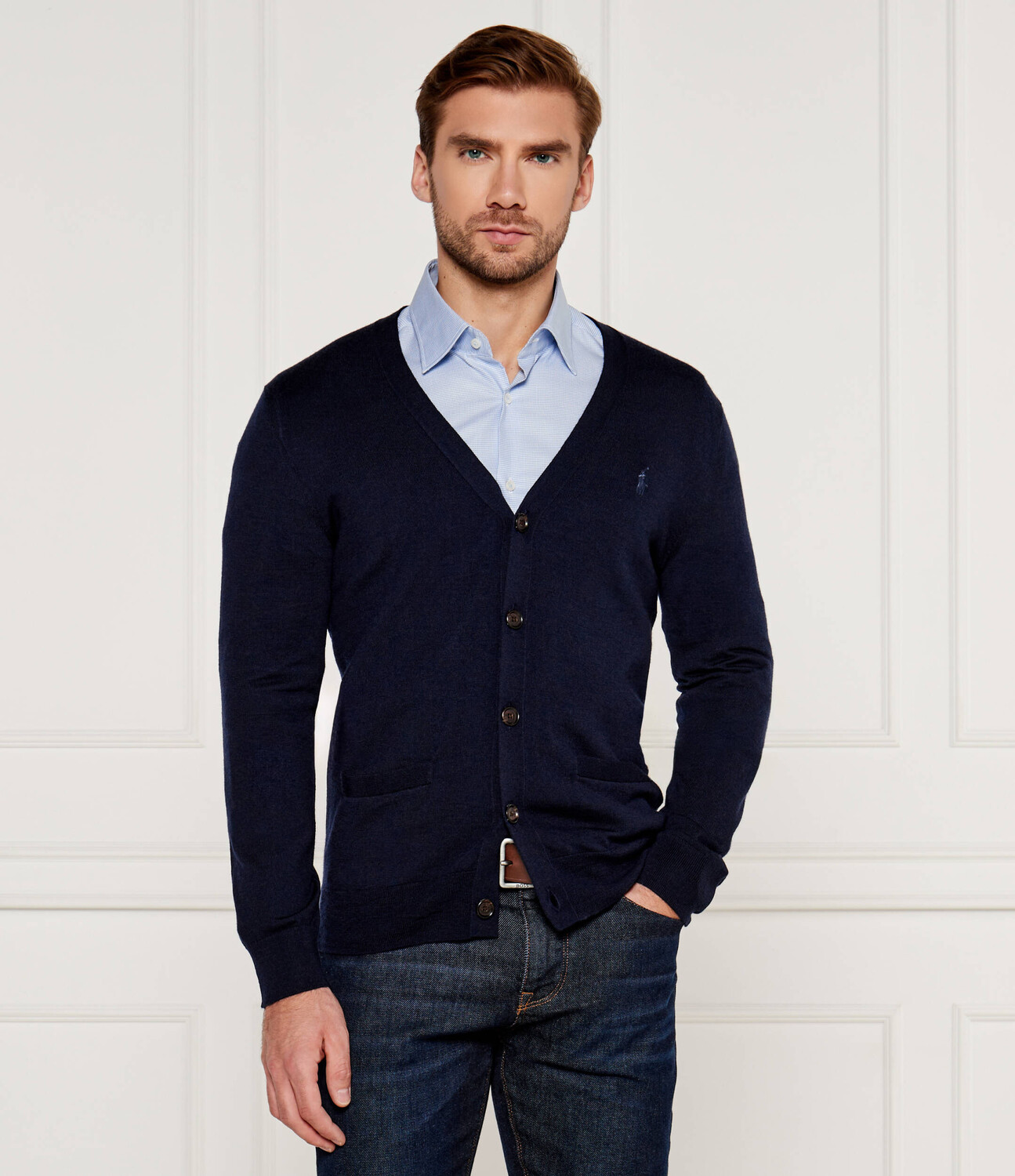 

Свитер POLO RALPH LAUREN MERINO Slim Fit, темно-синий