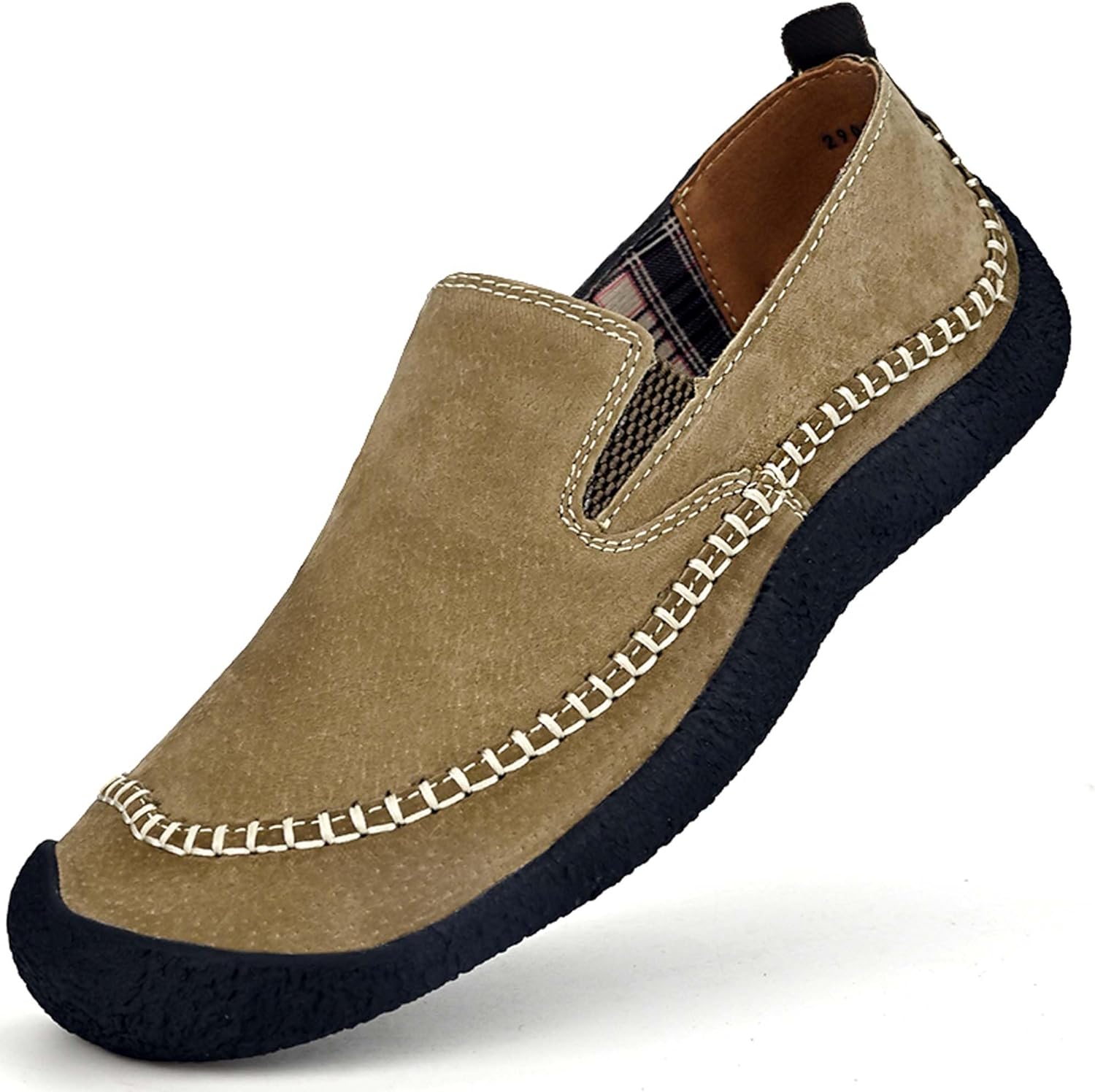 

Мужские повседневные слипоны для ходьбы, верх из премиальной кожи, мужские туфли для вождения, противоскользящие, износостойкие, удобные и дышащие, подходят для всех сезонов Generic, коричневый