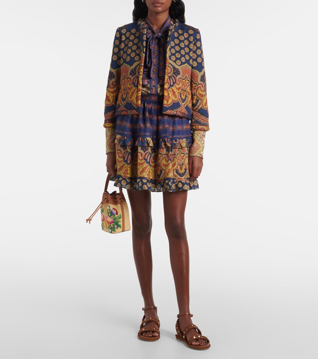 Сандалии Rockstud Torchon из кожи Valentino Garavani, Tobacco — фото 3