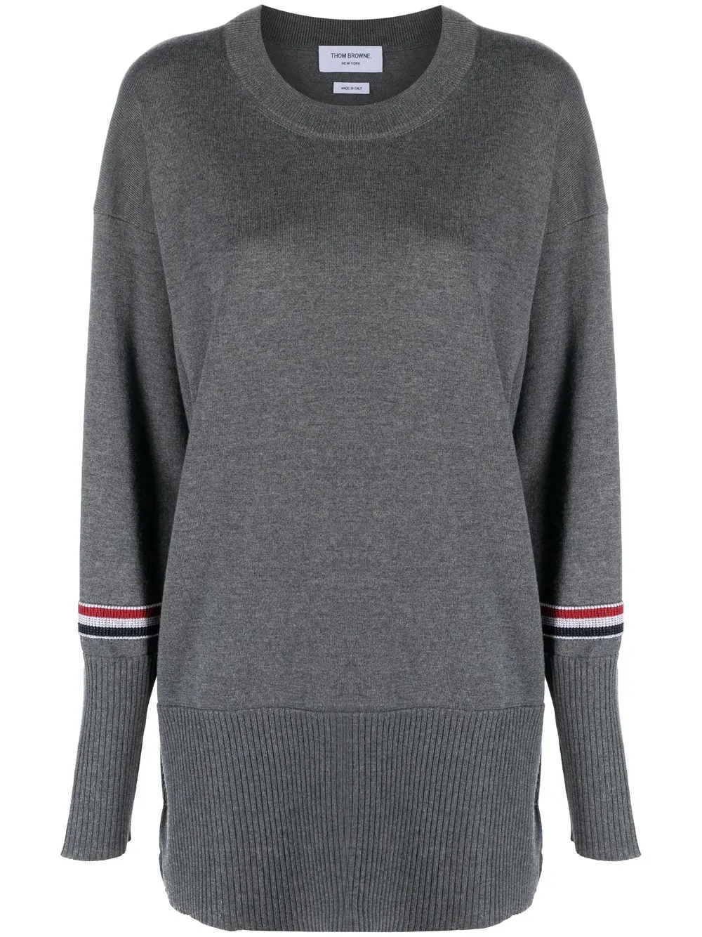 

Шерстяной джемпер с круглым вырезом THOM BROWNE, серый