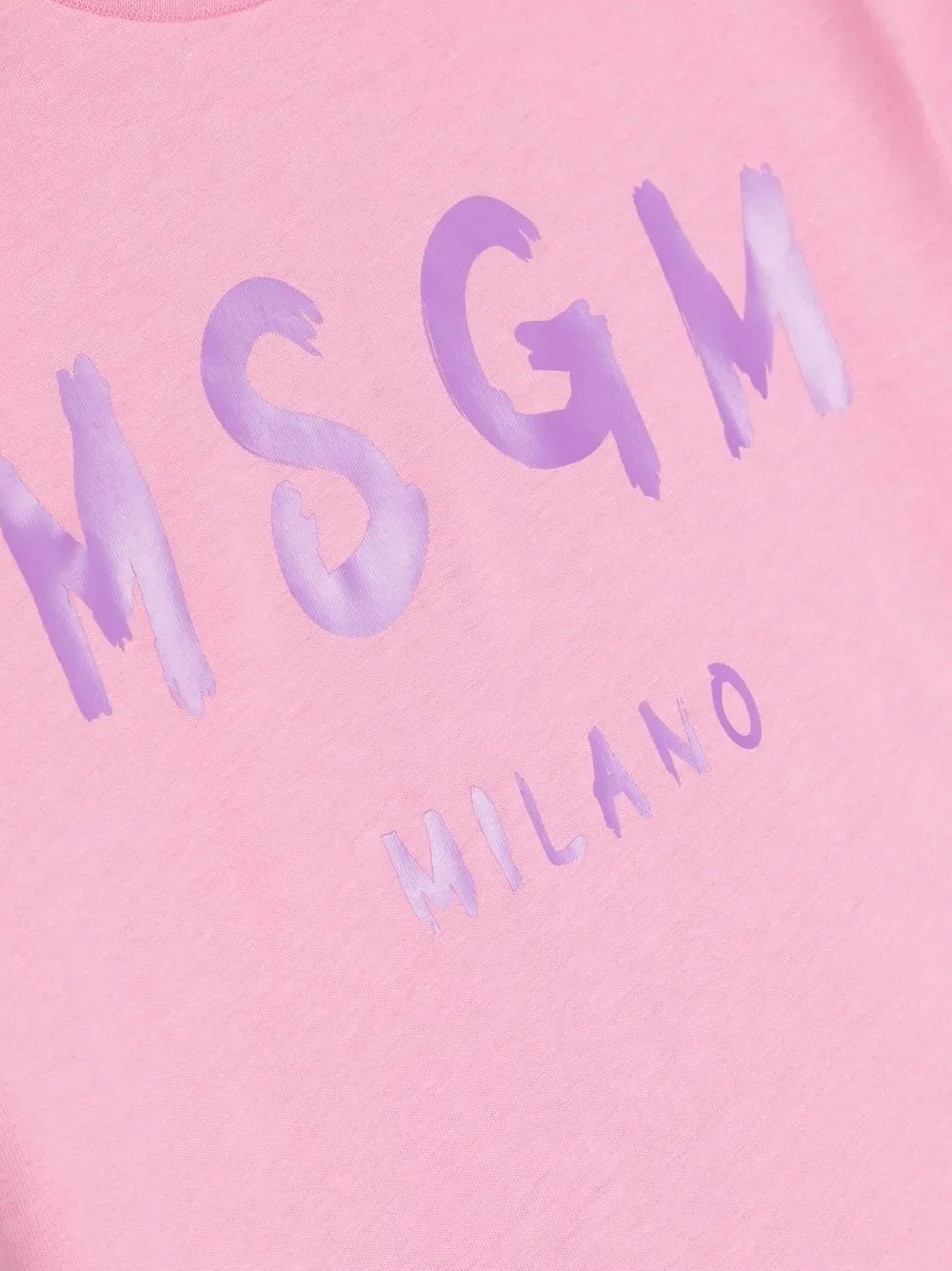 Хлопковая футболка с логотипом Msgm Kids, розовый — фото 3