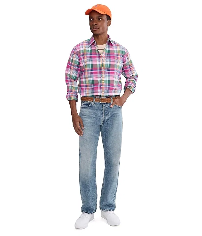 Рубашка Oxford в клетку Classic Fit Plaid Oxford Shirt Polo Ralph Lauren, Harbor Island Blue — фото 2