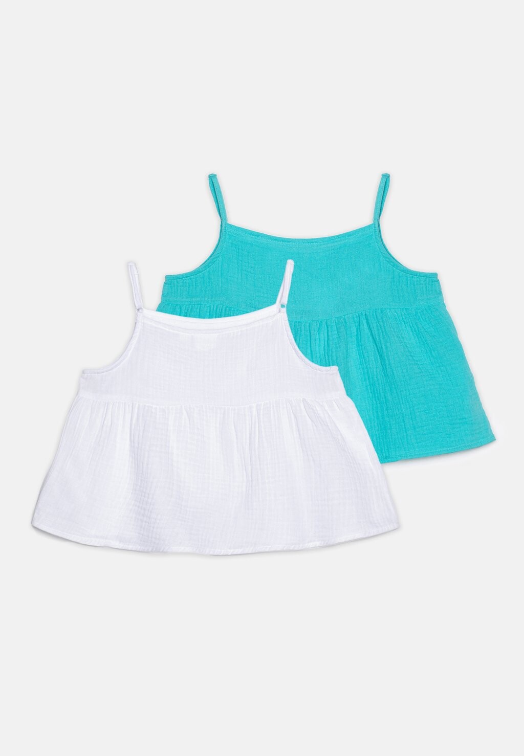 

Верх Gauze Singlet 2 Pack Gina Tricot Young, цвет white/capri