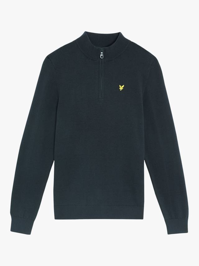 

Детская хлопковая кофта с молнией на четверть Lyle & Scott, Navy