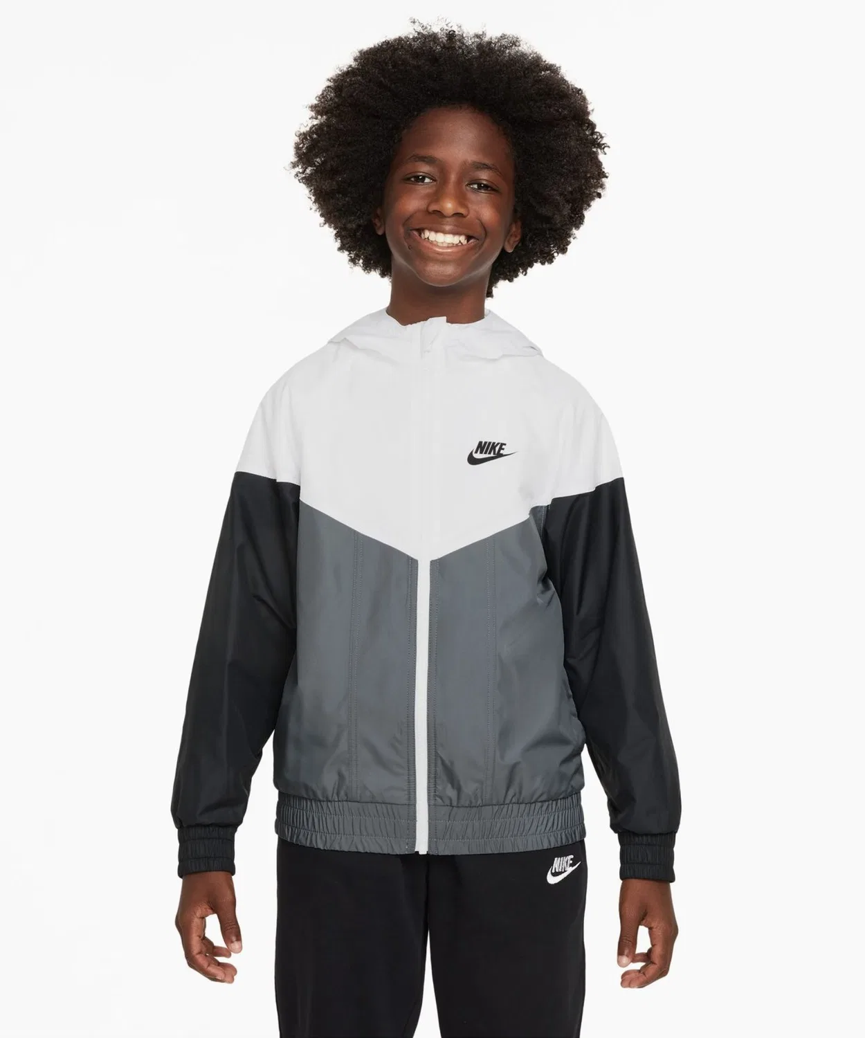Куртка Nike Sportswear Windrunner флисовая бело-серая
