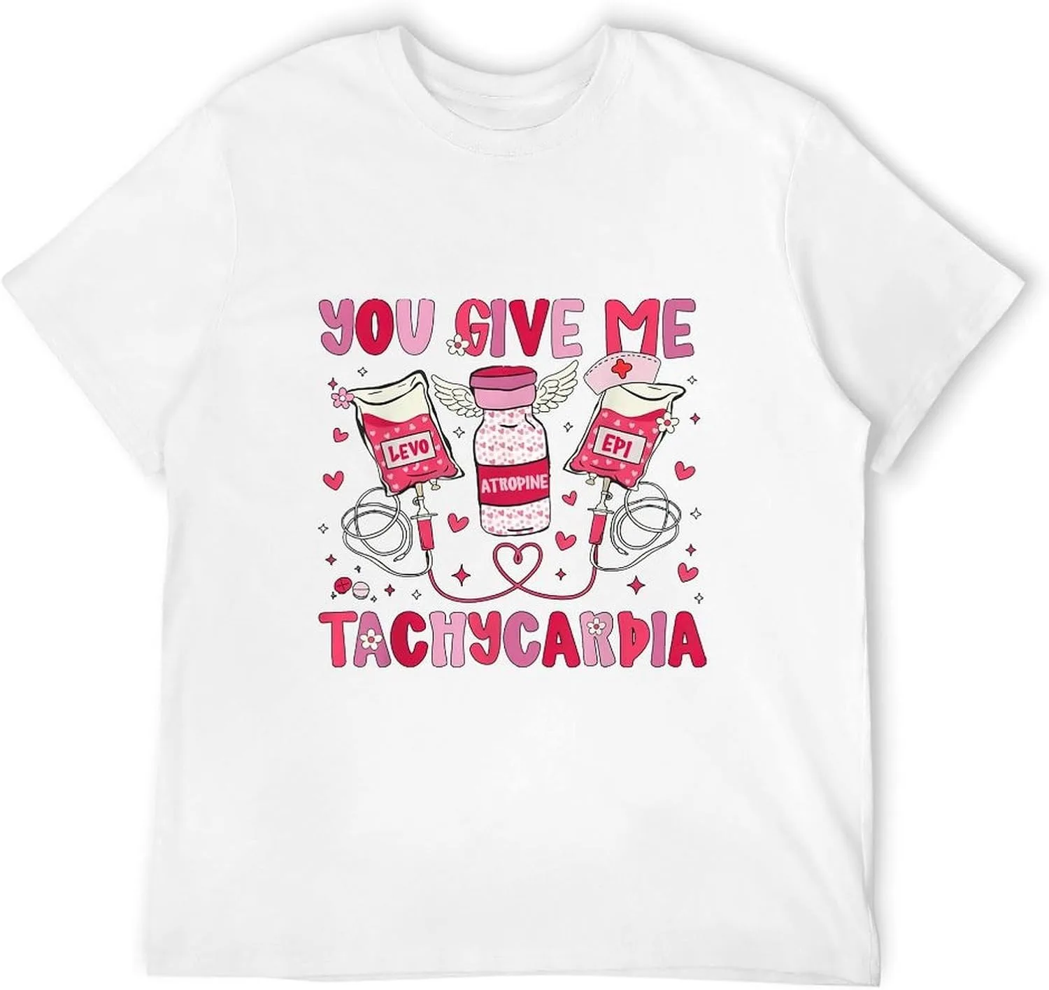 Футболка You Give Me Tachycardia Medical Valentine Nurse модная мягкая дышащая повседневная топ эстетичная новинка Generic, белый — фото 4
