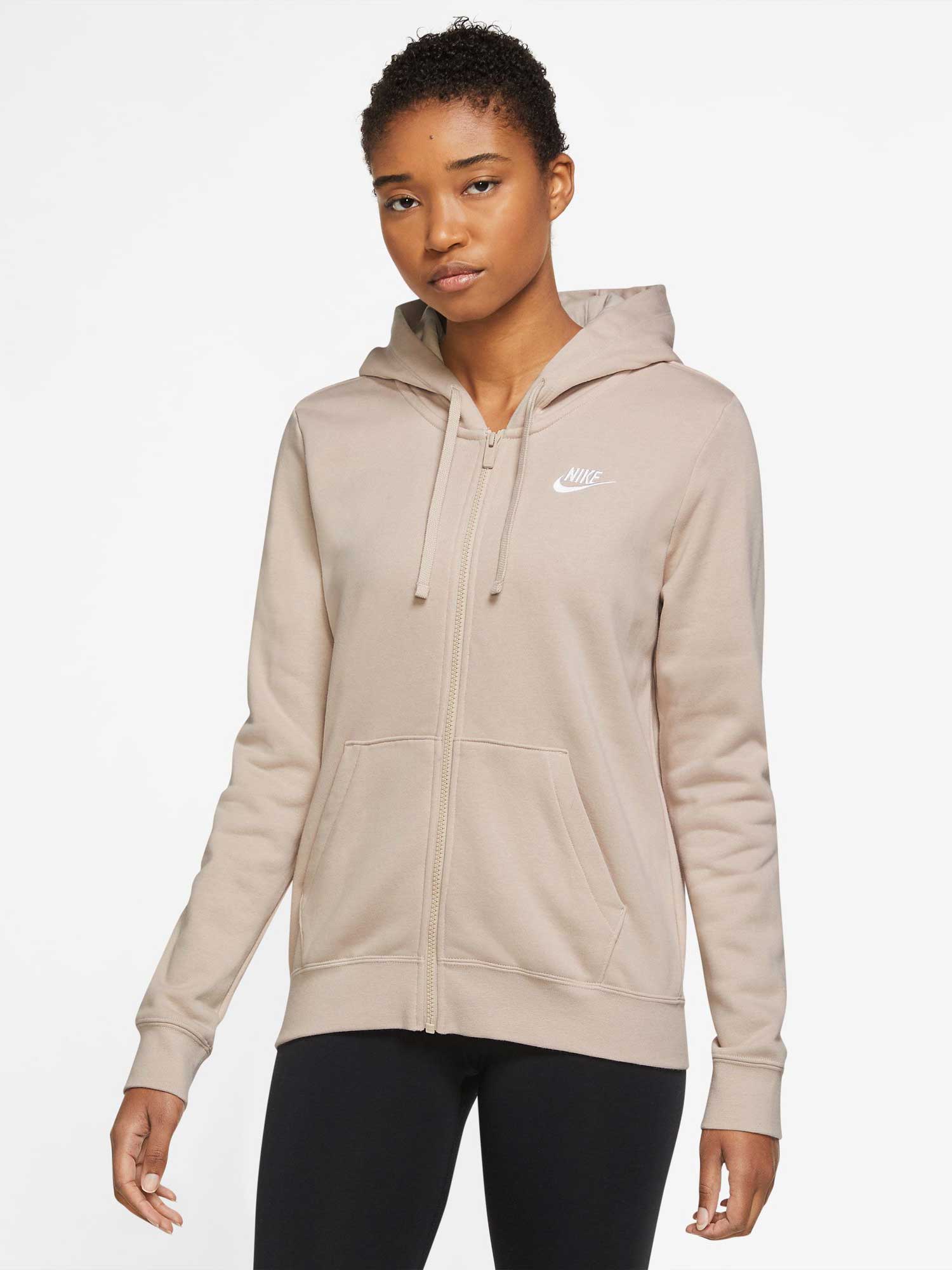 

Толстовка Nike W NSW CLUB FLC FZ HOODIE STD, бежевый