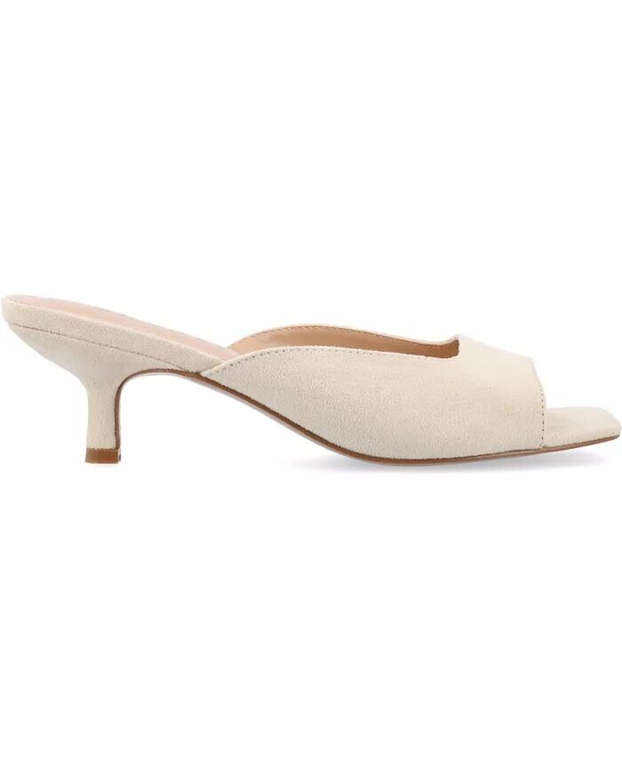 Женские туфли Larna Square Toe Slip On Kitten Heels Journee Collection, слоновая кость/кремовый — фото 2
