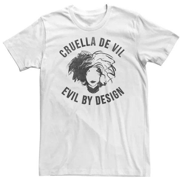 

Футболка Big & Tall Cruella Evil by Design Disney, белый