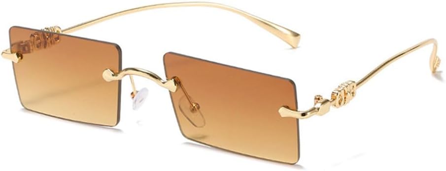 

Солнцезащитные очки без оправы, прямоугольной формы, женские и мужские, с градиентным затемнением, защита от УФ-излучения UV400, ретро-солнцезащитные очки без оправы VFDHN, 2