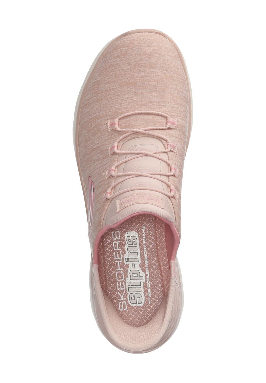 Женские слипоны Summit Dazzling Haze с амортизацией, которые можно стирать в машине SKECHERS, цвет Rose Mesh Pink — фото 2