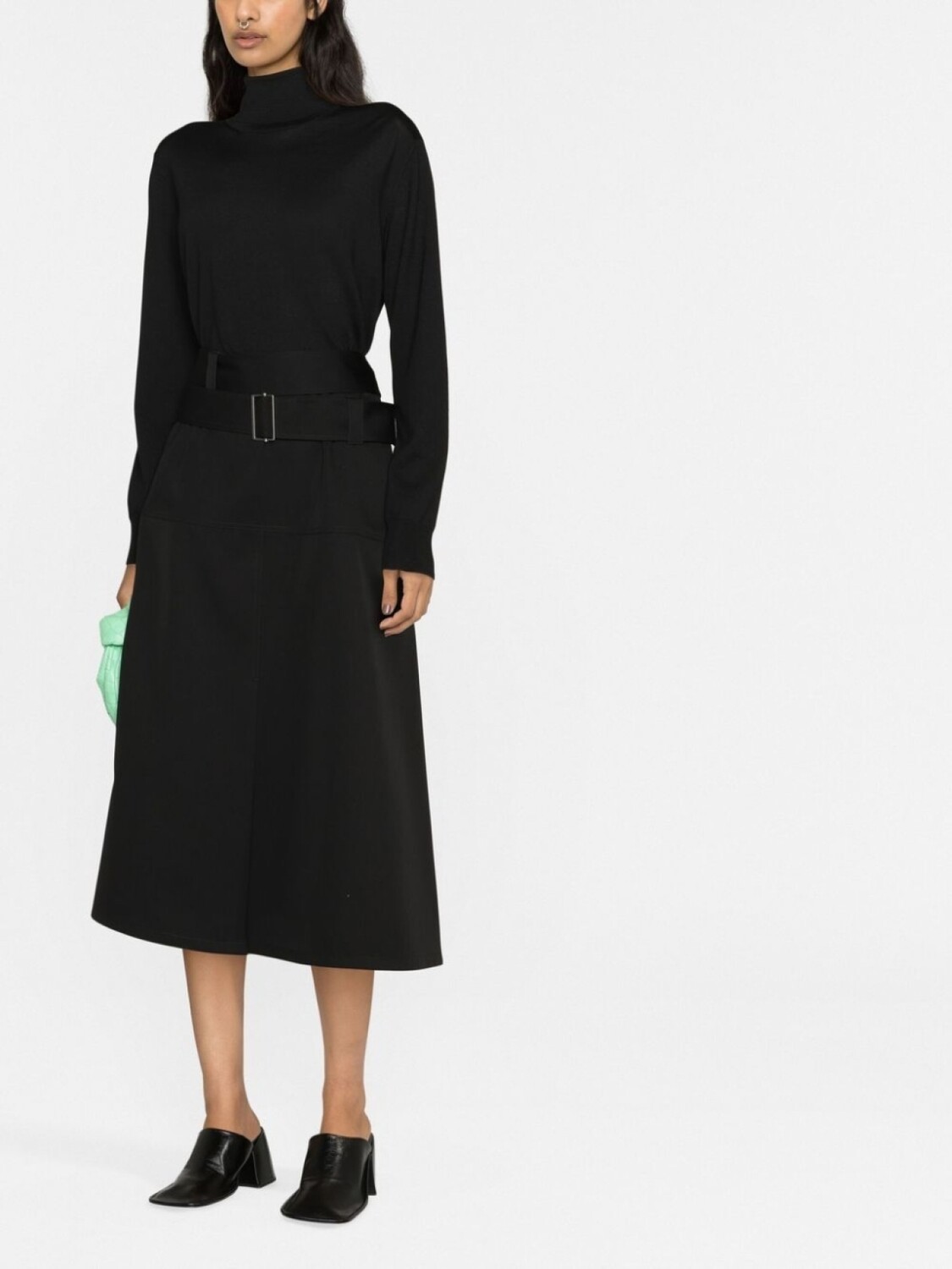 

Jil Sander шерстяной джемпер с высоким воротником, черный