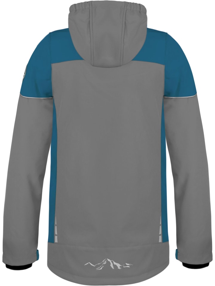 Детская куртка софтшелл Galway серо-синего-красного цвета Normani Outdoor Sports — фото 3