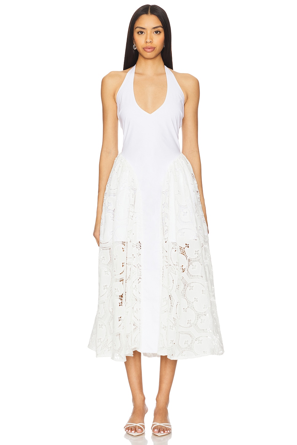 

Hera длинное платье с люверсами Delfi, white