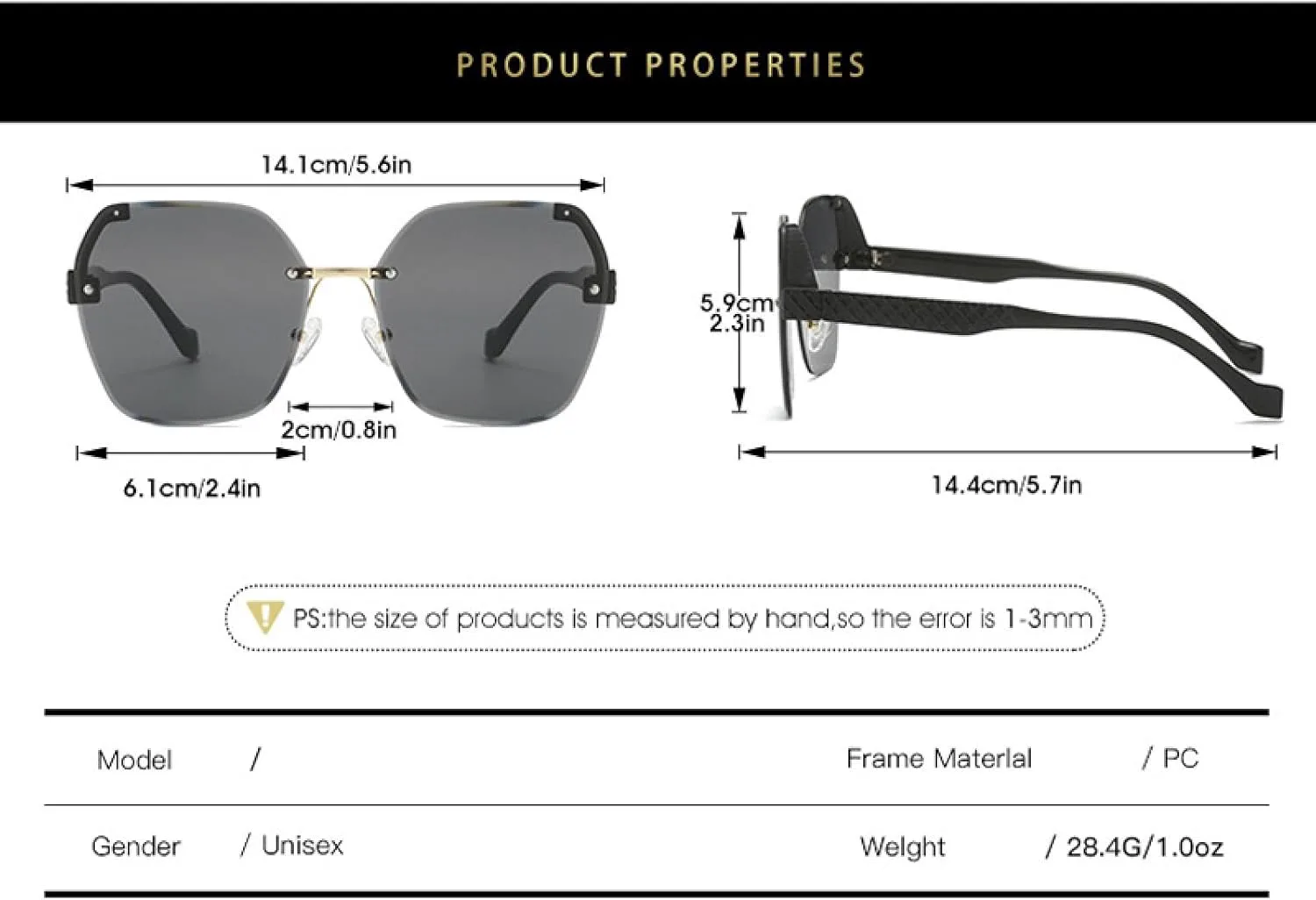 

Женские и мужские ретро-очки класса люкс без оправы, модные, стильные, для активного отдыха и вождения, защита от УФ-излучения UV400 TKKTLLT, Black Green Yellow