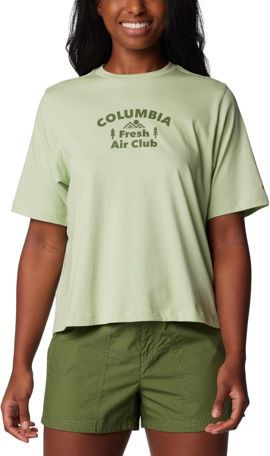 

Женская футболка Columbia North Cascades Relaxed, Sage Leaf/Outdoors Club, Зеленый, Женская футболка Columbia North Cascades Relaxed, Sage Leaf/Outdoors Club
