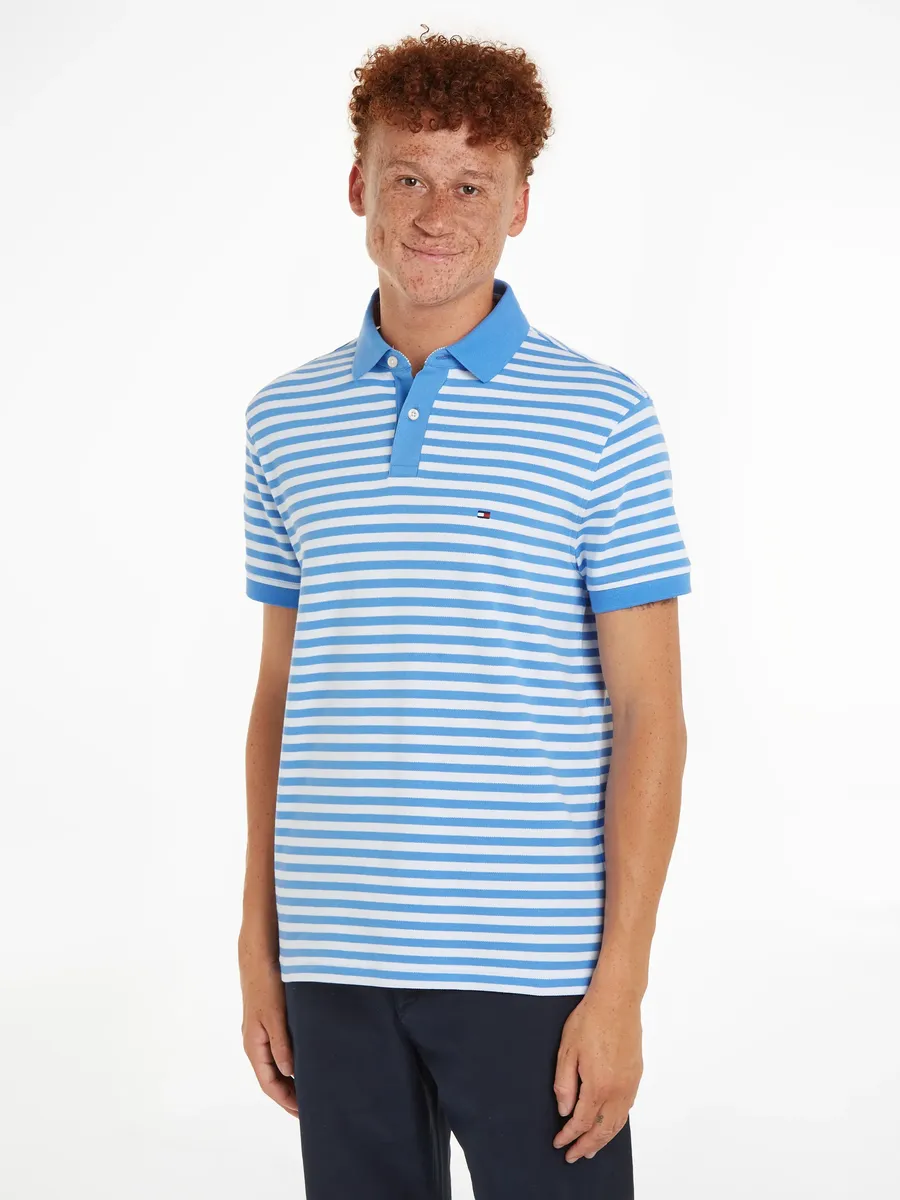 

Рубашка-поло Tommy Hilfiger "1985 REGULAR POLO", тонкие полоски, белый
