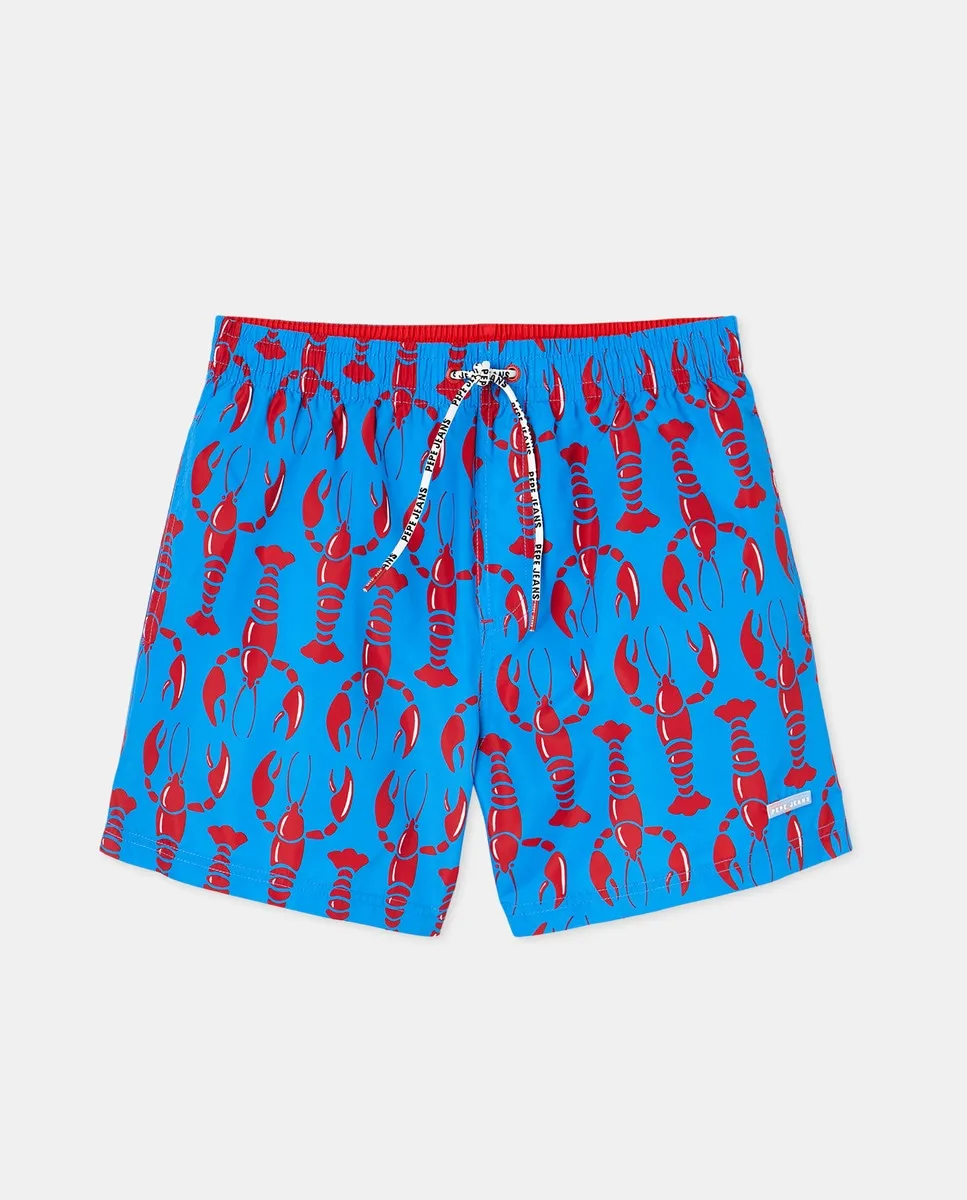 

Мужской купальник с принтом. Регулируемая талия с контрастной кулиской Pepe Jeans, синий