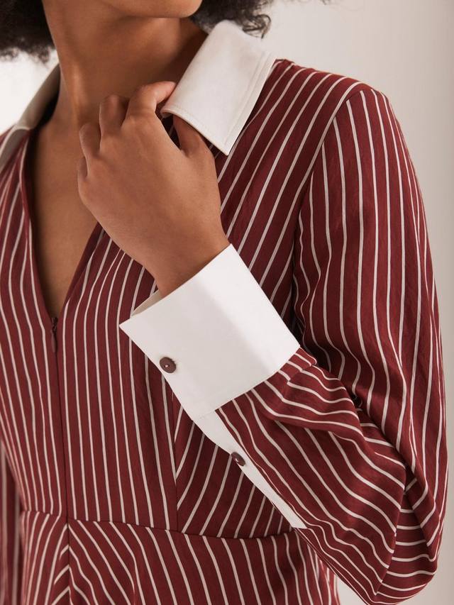 

Полосатое макси-платье-рубашка Mint Velvet, Red Burgundy