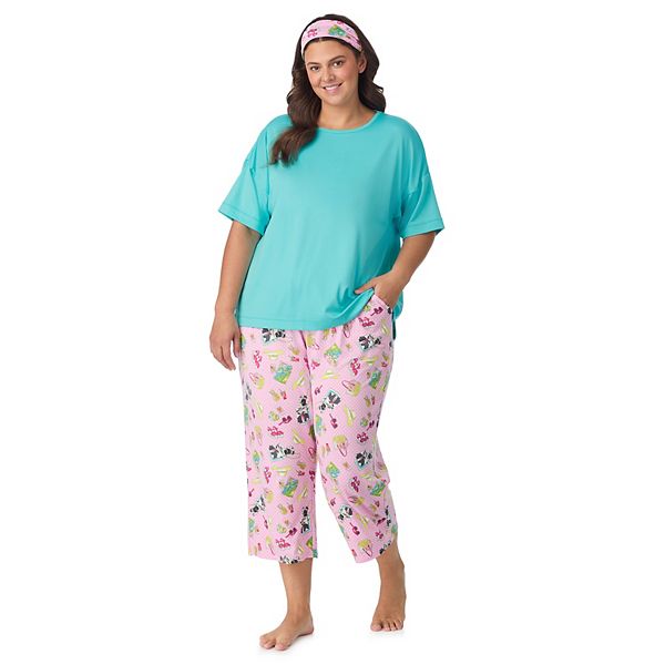 

Пижамный комплект Plus size с коротким рукавом и капри Cuddl Duds, Pink Travel Essentials