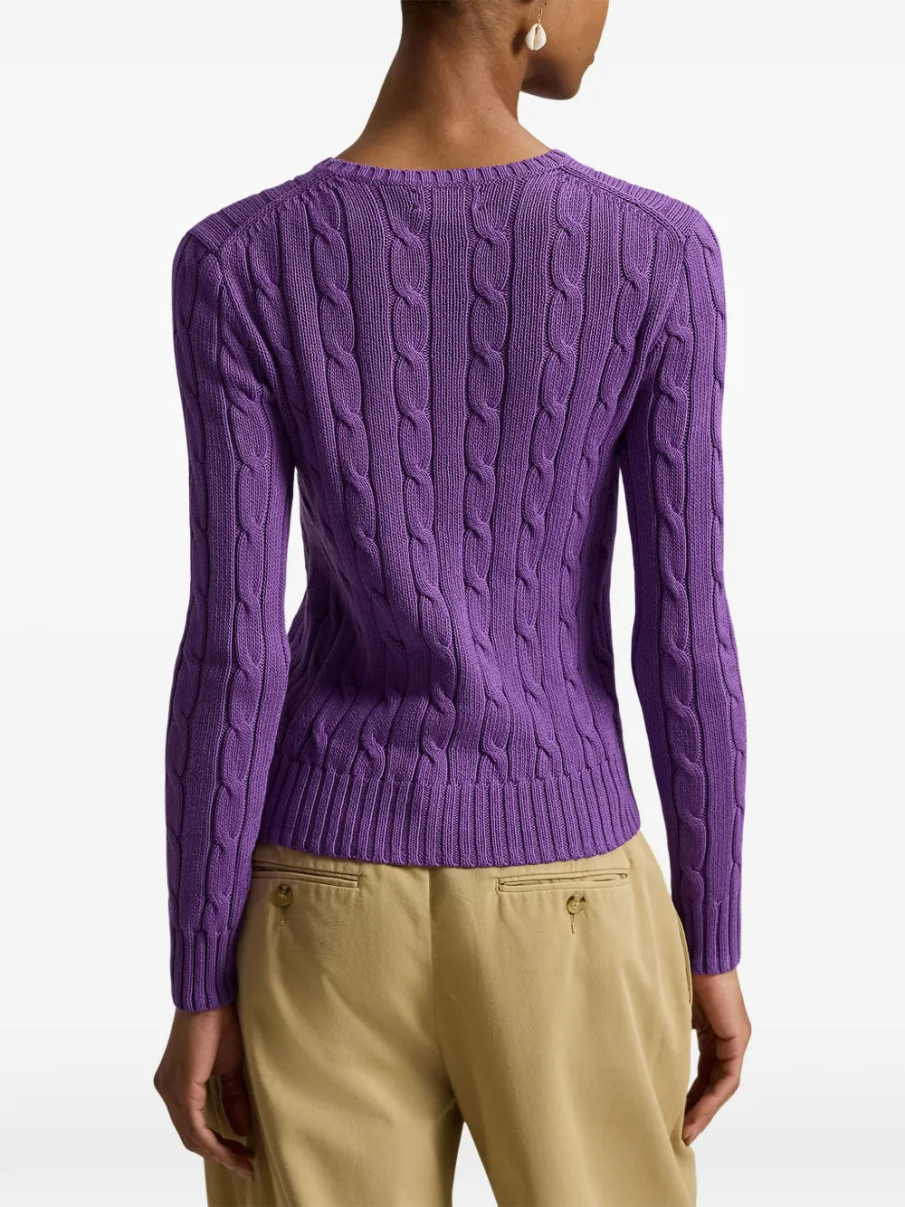 Вязаное изделие с логотипом Polo Ralph Lauren, фиолетовый — фото 4