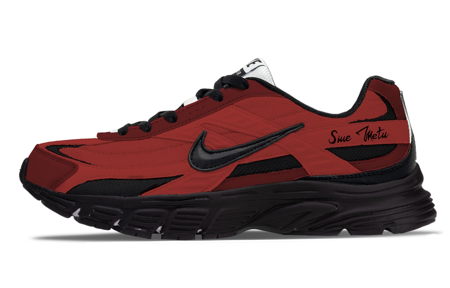 

Инициатор амортизация, дышащий, поддерживающий низкий верх повседневные городские прогулочные кроссовки unisex Nike, красный