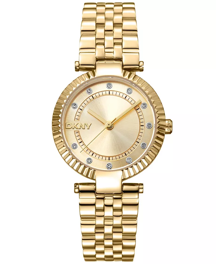 

Женские часы-браслет Essential Glitz из нержавеющей стали с золотистым покрытием, 30 мм DKNY