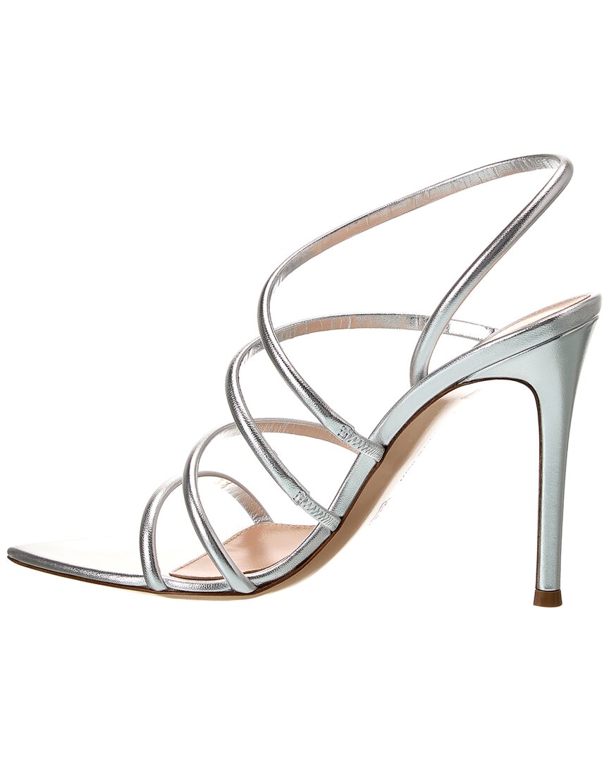 Кожаные сандалии Gianvito Rossi Ettie 105, серебряный — фото 2