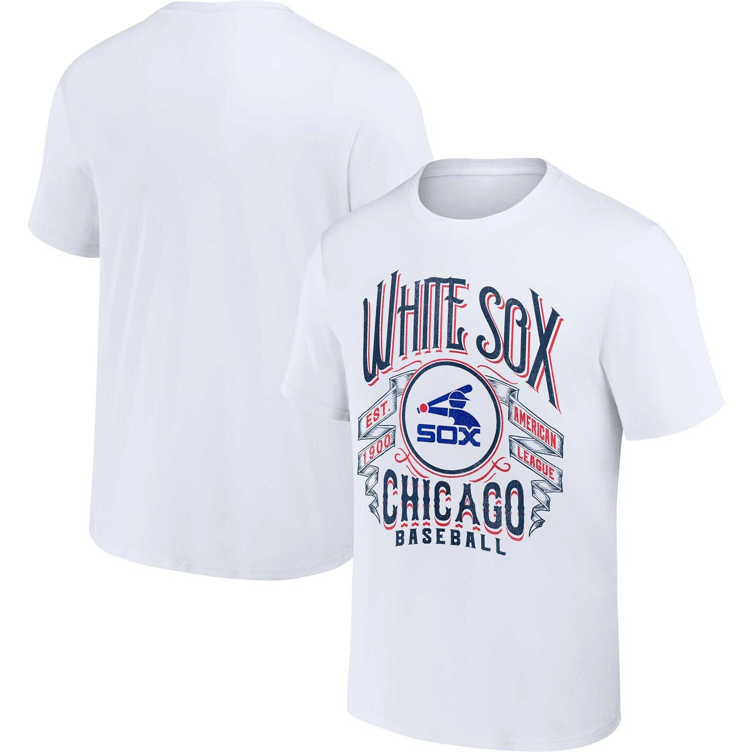 

Мужская футболка Darius Rucker Collection от Fanatics White Chicago White Sox с эффектом потертости в стиле рок