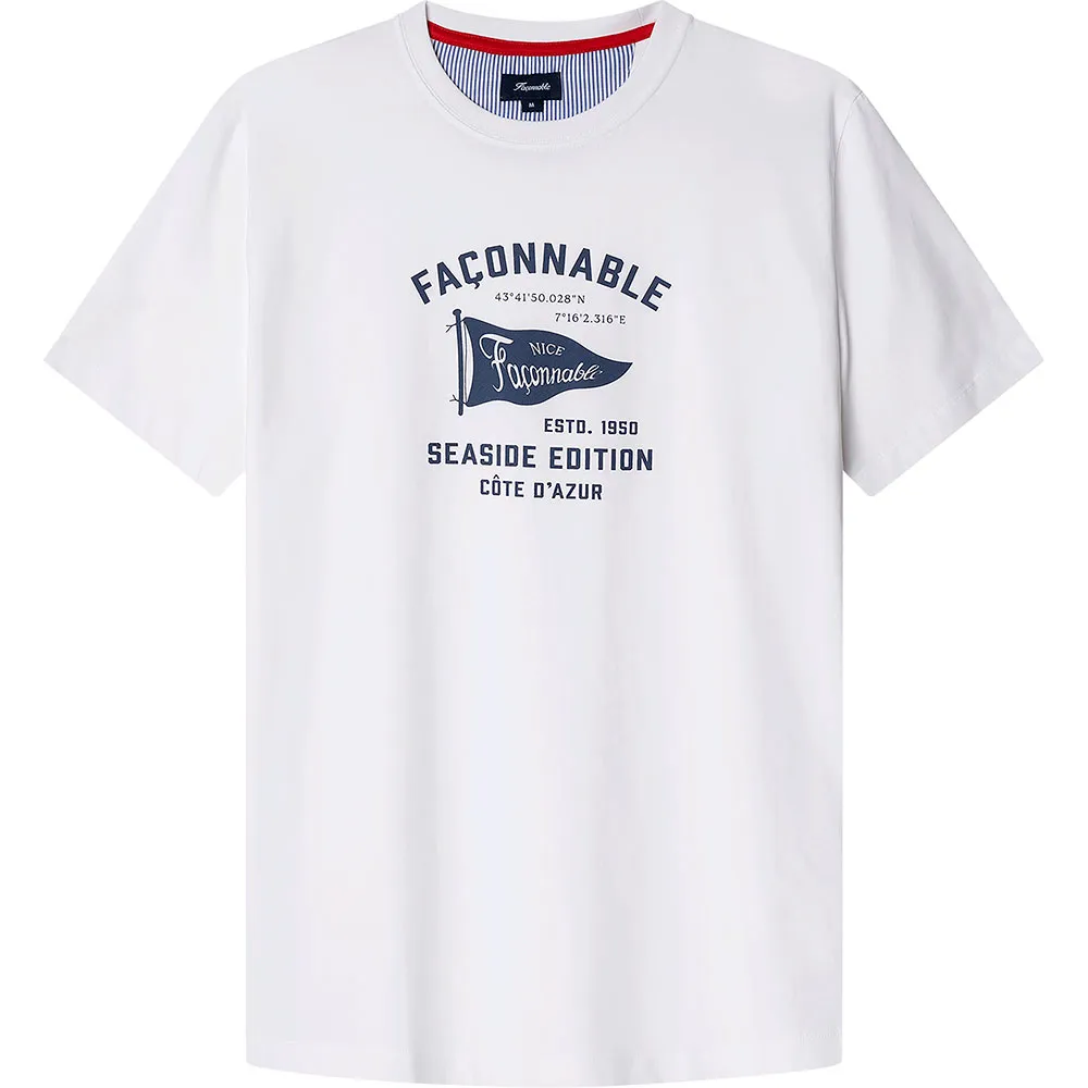 

Футболка с коротким рукавом Façonnable Flag Front Print, белый