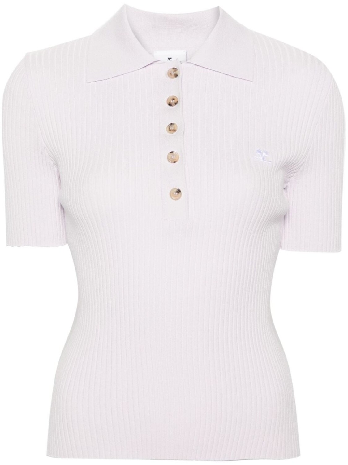 

Courrèges рубашка поло с нашивкой-логотипом, фиолетовый