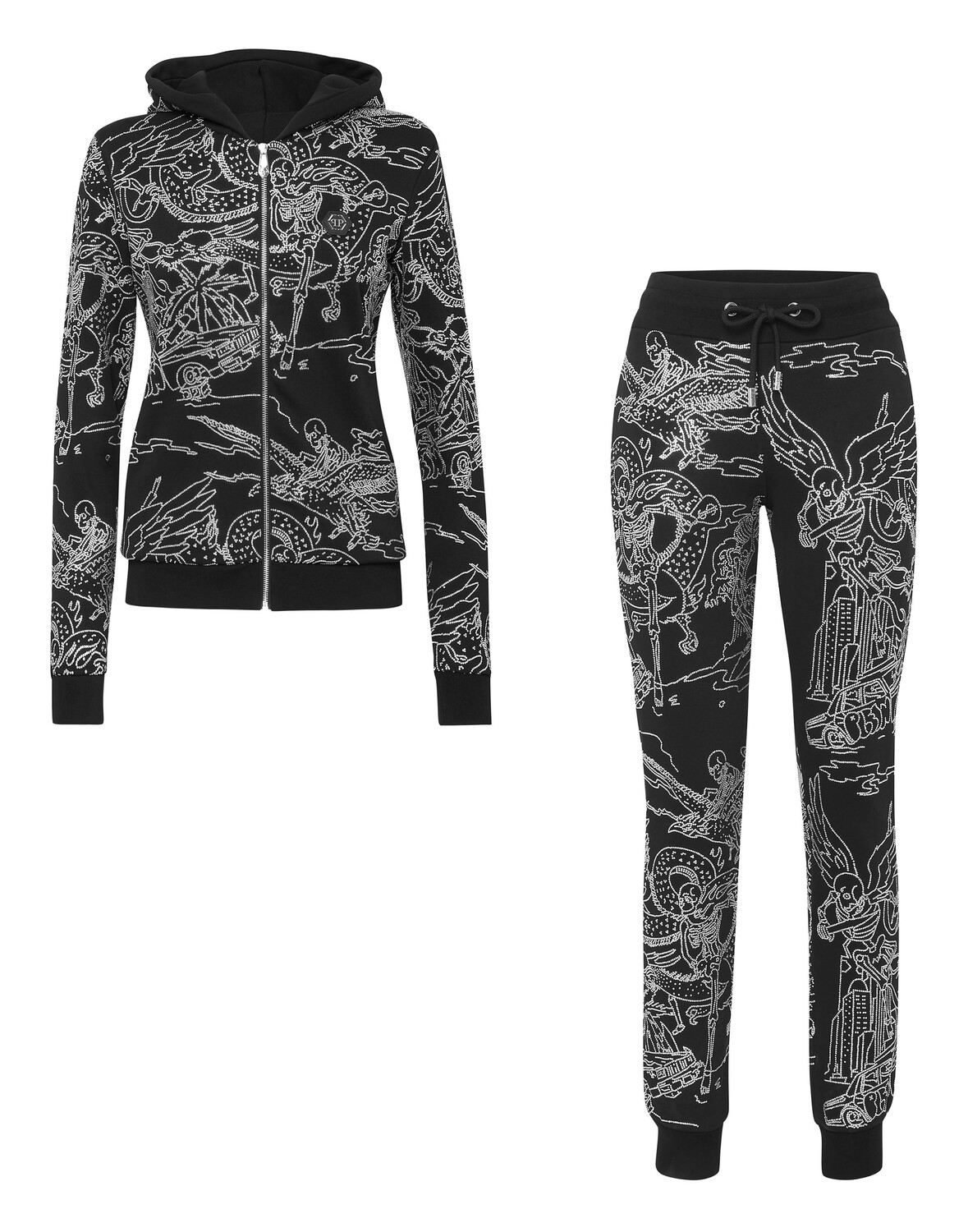 

Спортивный костюм Топ/Брюки Камни Скелет тату Philipp Plein, черный