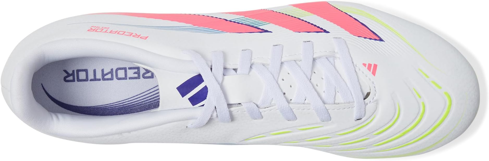Кроссовки adidas Unisex Predator Club Firm Ground/Multi Ground Soccer Cleats, White/Lucid Pink/Lucid Lemon — фото 2