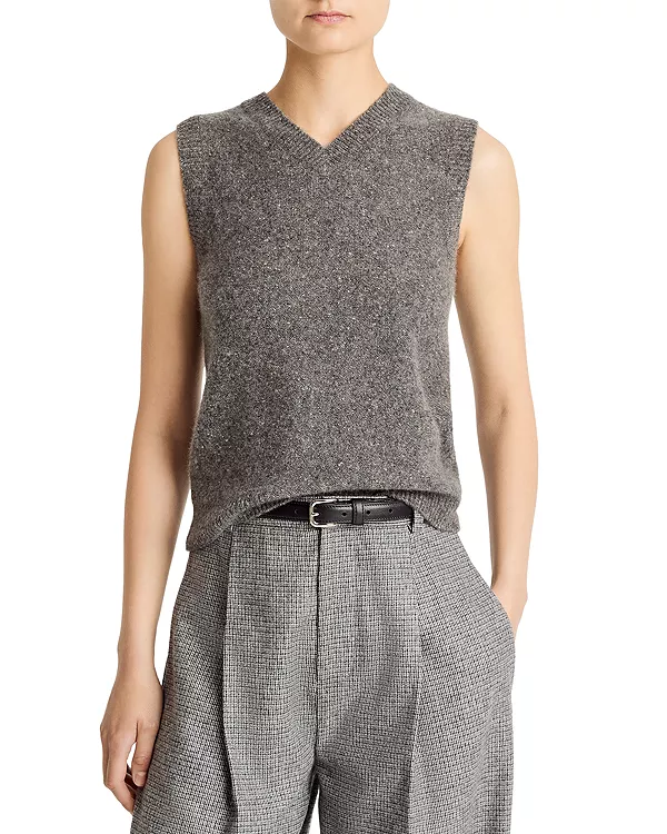 

Кашемировый жилет из вареного донегальского сыра Vince, серый