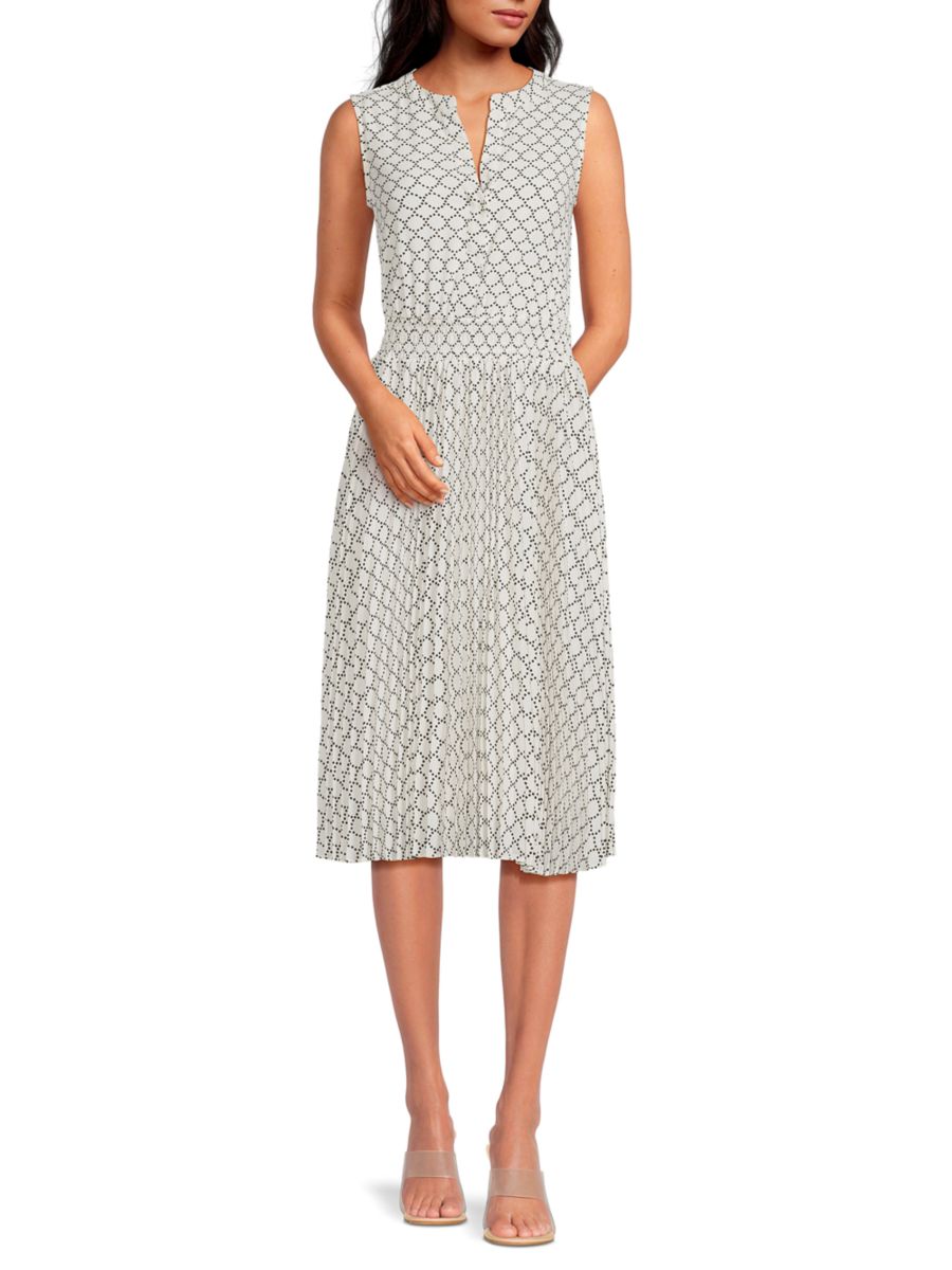 

Платье миди с принтом T Tahari, белый мульти