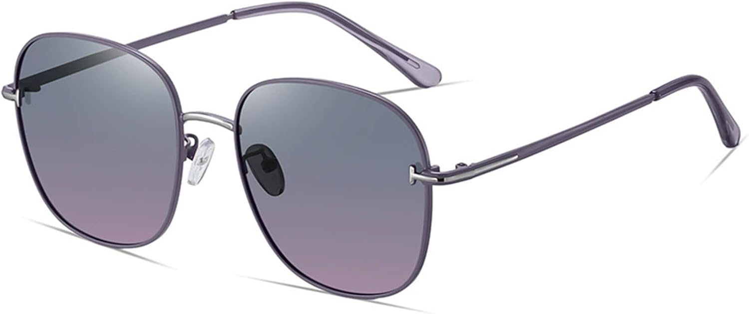 

Женские квадратные поляризованные солнцезащитные очки – ретро-металлическая полноразмерная оправа, защита от УФ-излучения UV400, снижение бликов для вождения Bubmari, F