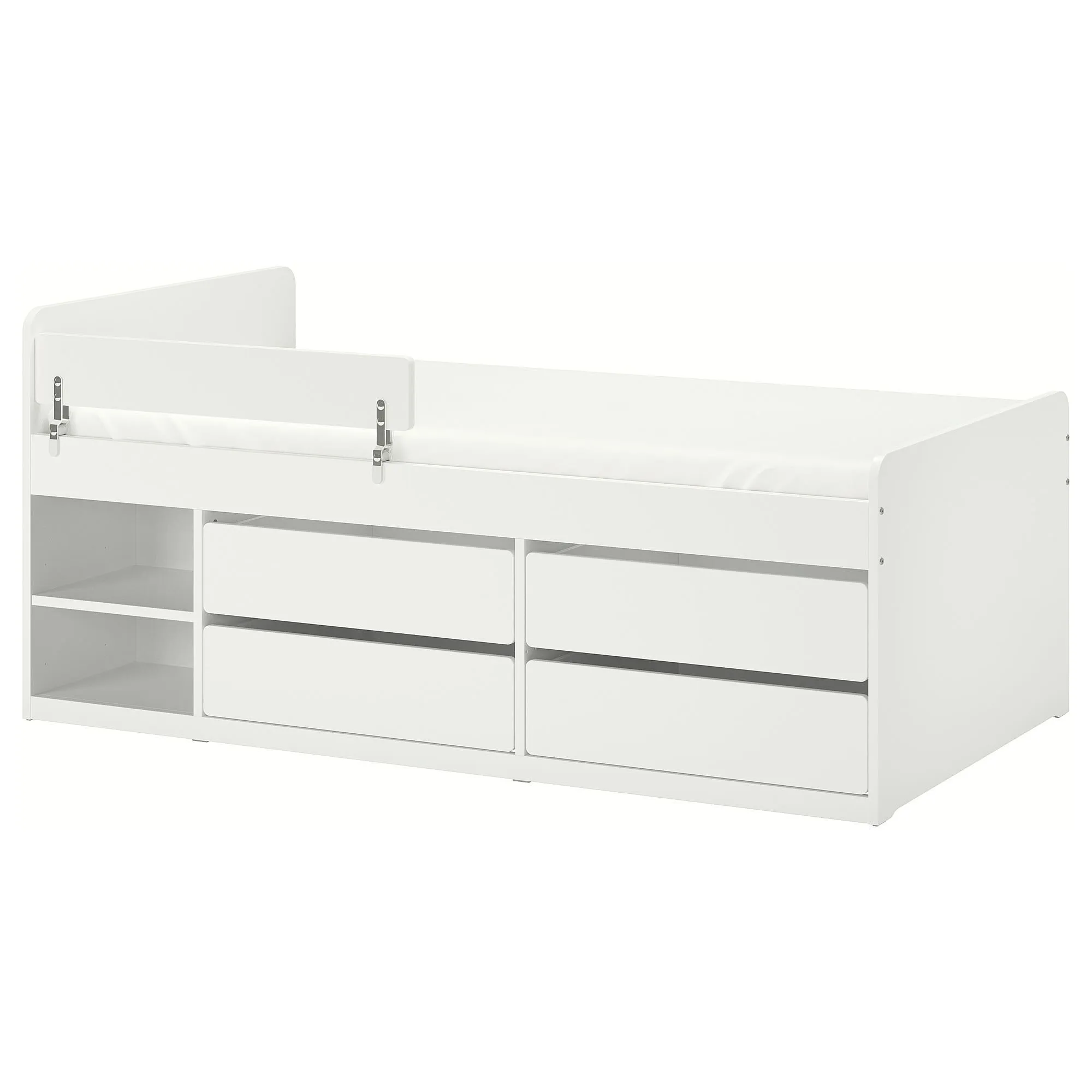 

Основание односпальной кровати, белое, 90x200 см, с 4 ящиками SLAKT/NATTAPA IKEA