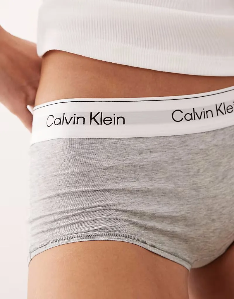 Шорты-боксеры Calvin Klein Icon из хлопка и модала серого цвета — фото 4