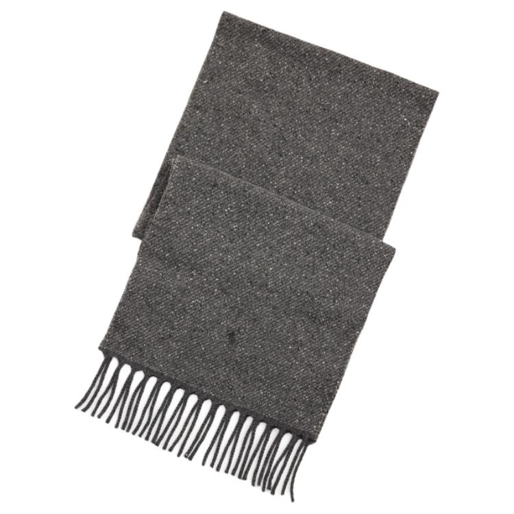 

Polo Ralph Lauren Шерстяной вязаный шарф унисекс антрацитового цвета, Charcoal Gray