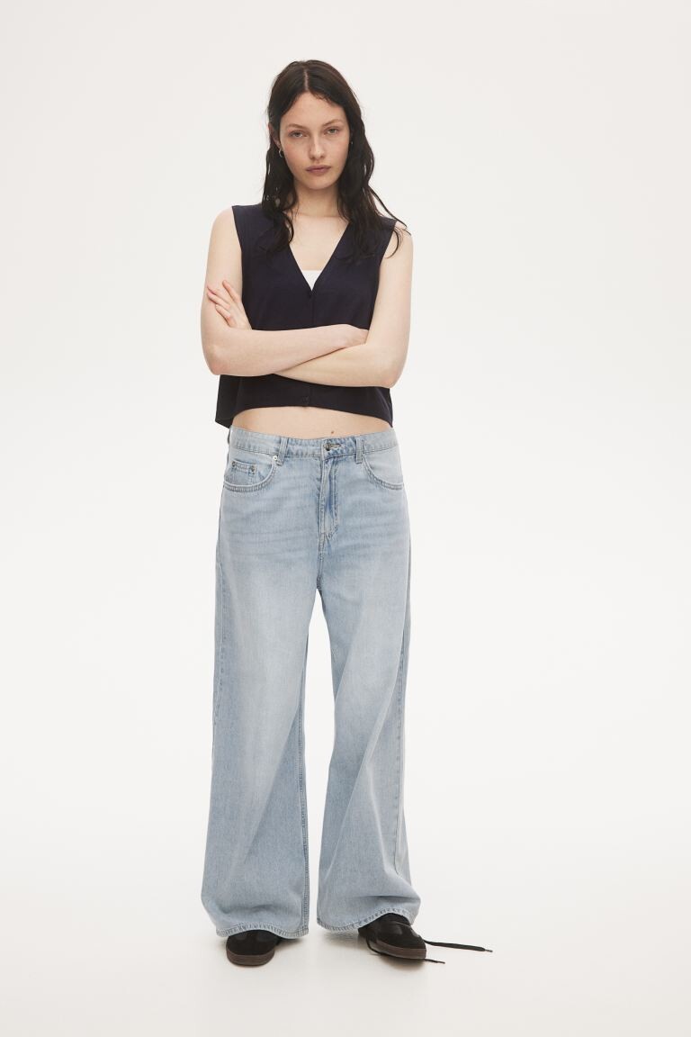

Широкие заниженные джинсы baggy H&M, синий