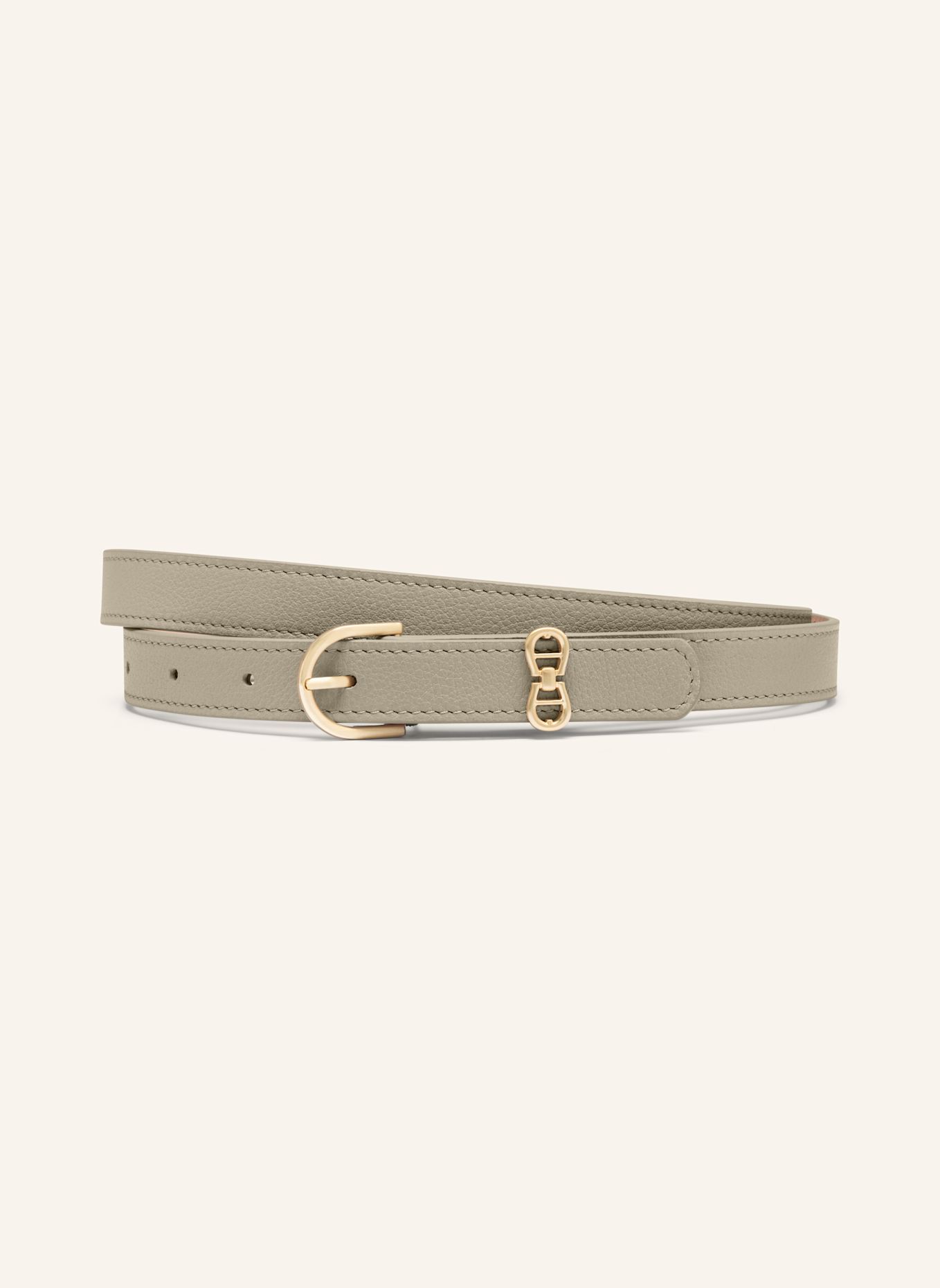 

Кожаный ремень логотип Aigner, бежевый