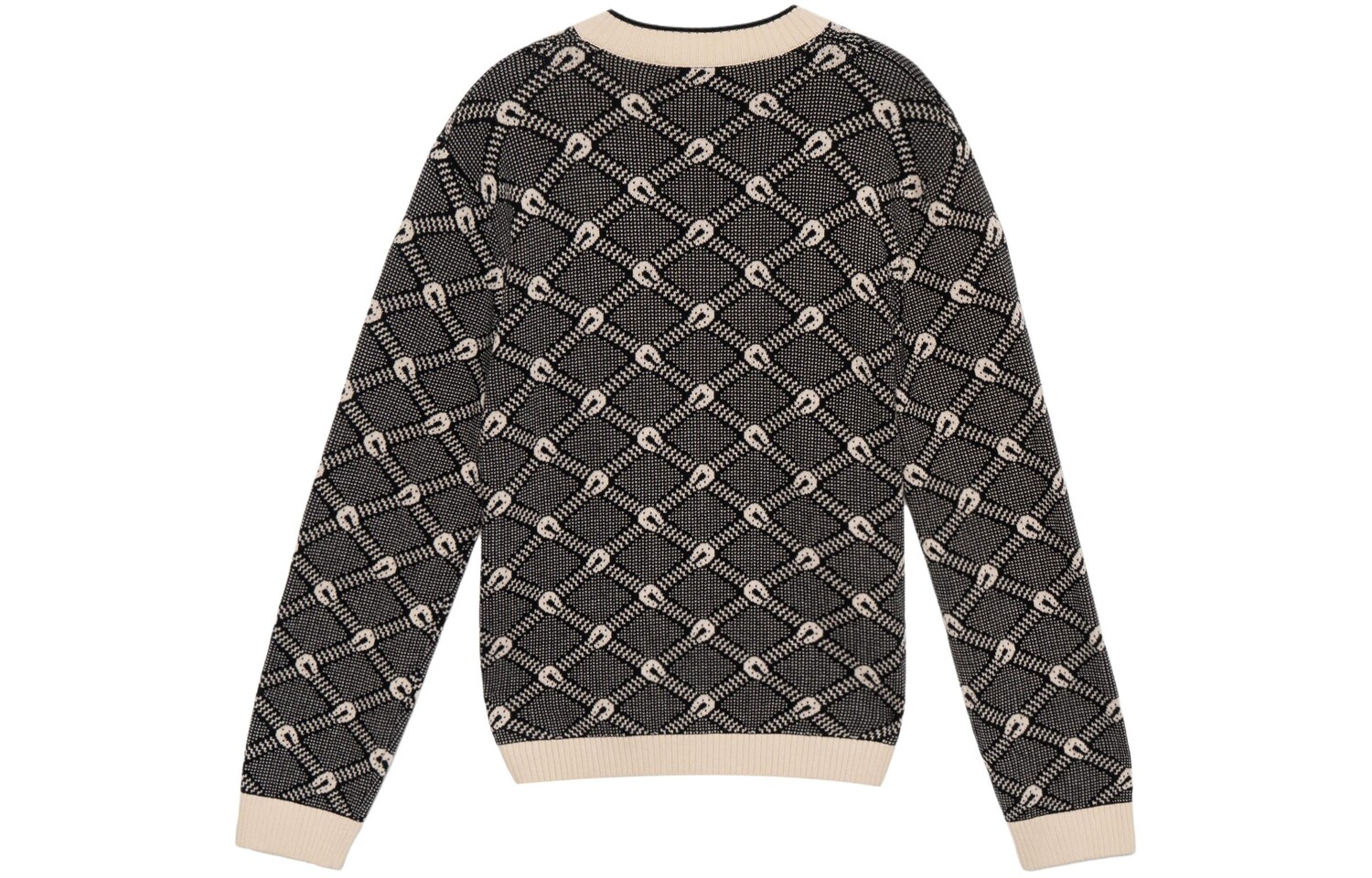 Свитер кашемировый Gucci Slim-Fit мужской, черный / белый — фото 2