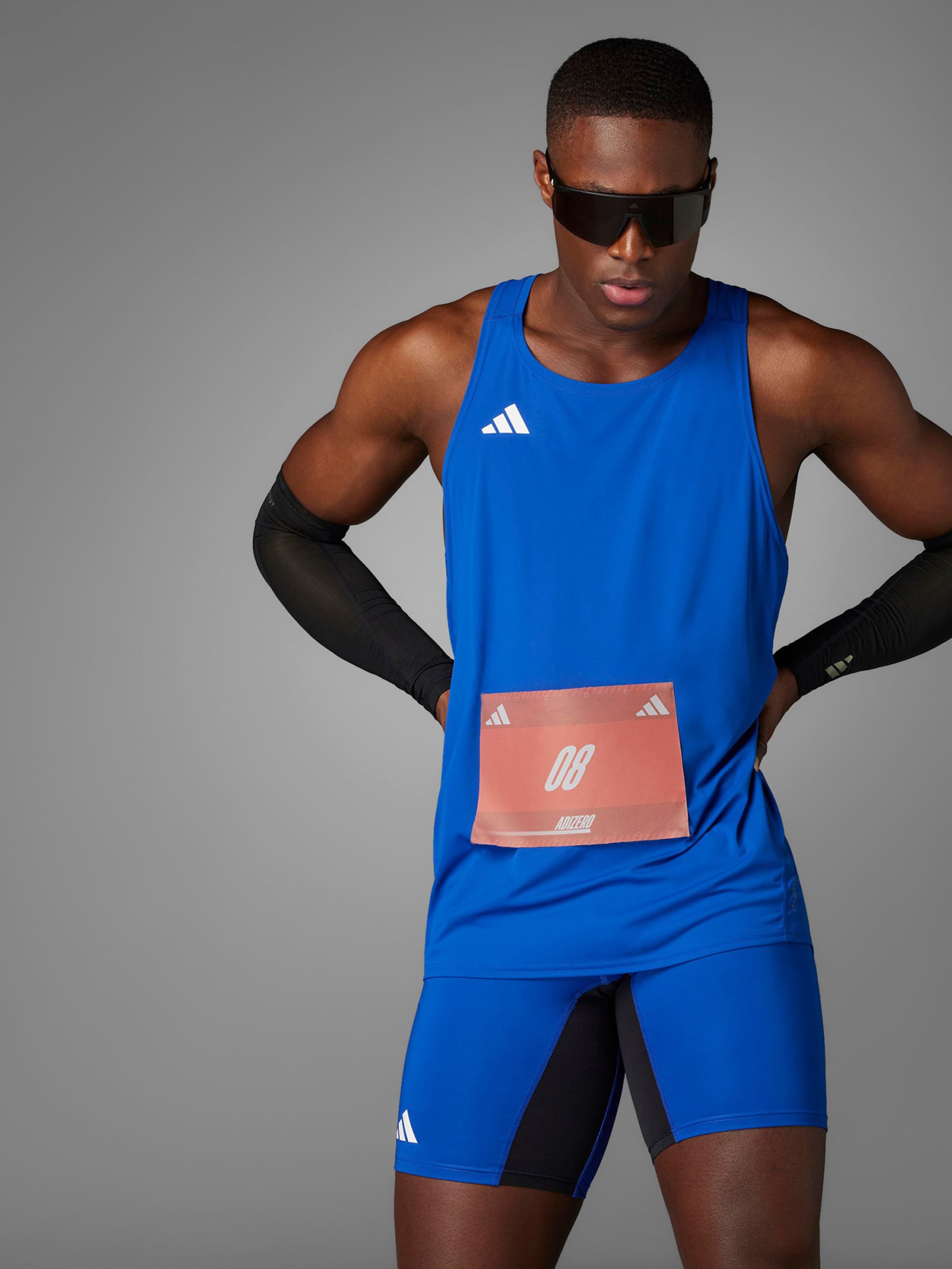 Adidas Performance Узкие спортивные шорты 'ADIZERO' в кобальтово-синем цвете — фото 3