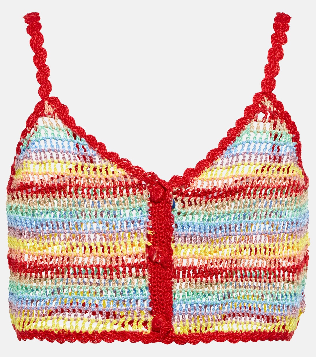 

Полосатый вязаный крючком укороченный топ Anna Kosturova, Summer Stripe