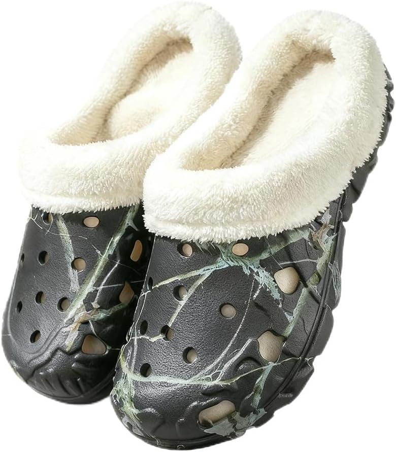 

MGGMOKAY Унисекс Зимние Сабо с Подкладкой, Садовая Обувь, Теплые Сабо-Тапочки, черный