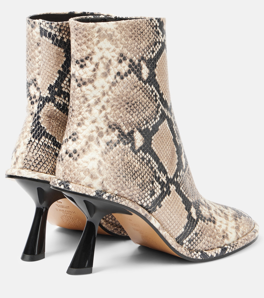 Ботильоны Teo из кожи с эффектом змеи Souliers Martinez, бежевый — фото 2