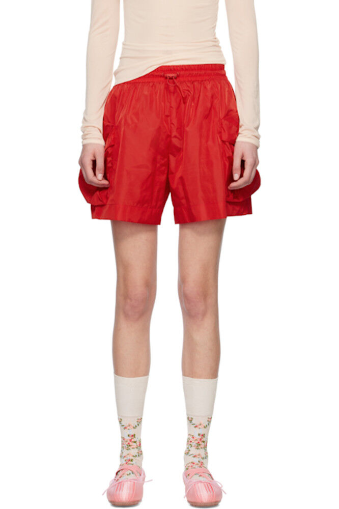 

Красные шорты-клеш с карманами-карго Simone Rocha