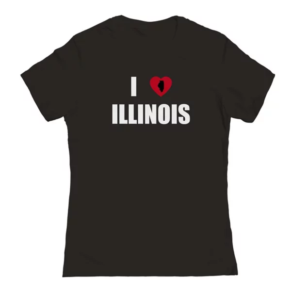 

Футболка Junior'S i Heart с графическим принтом Illinois Unbranded, черный