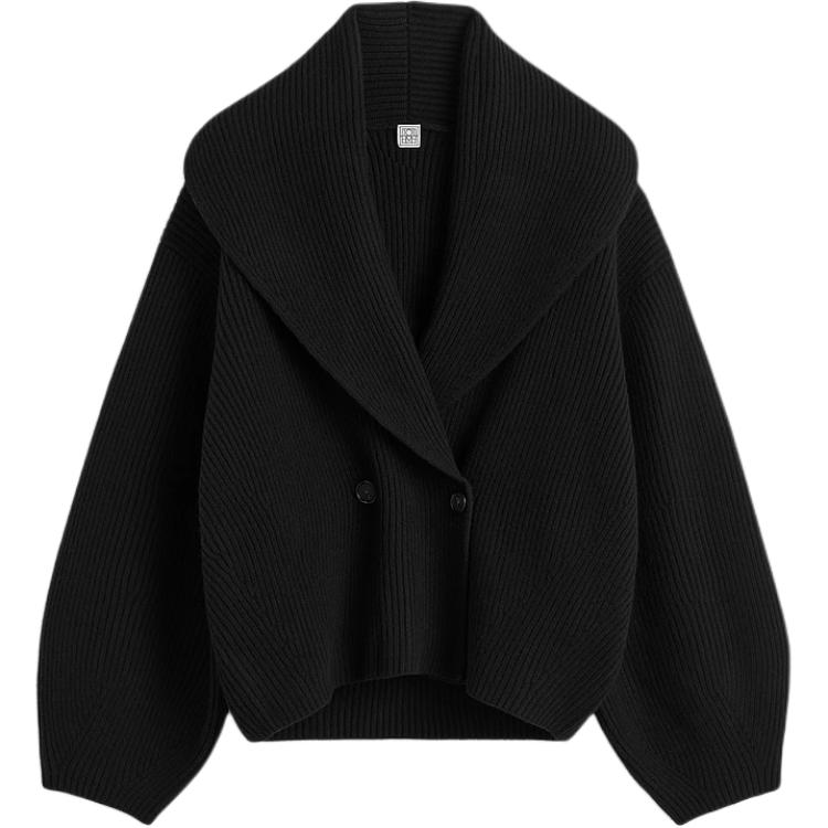 

Кардиган с воротником шаль TOTEME, черный